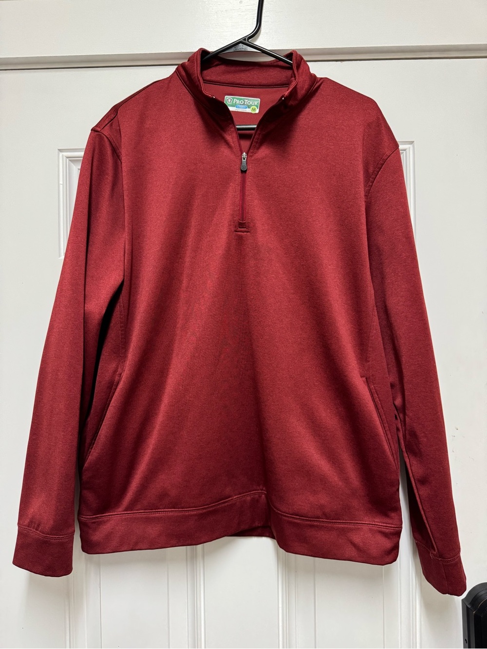 Pro - Tour Golf Shirt Men's Quarter-Zip Sweater Jacket - Maroon